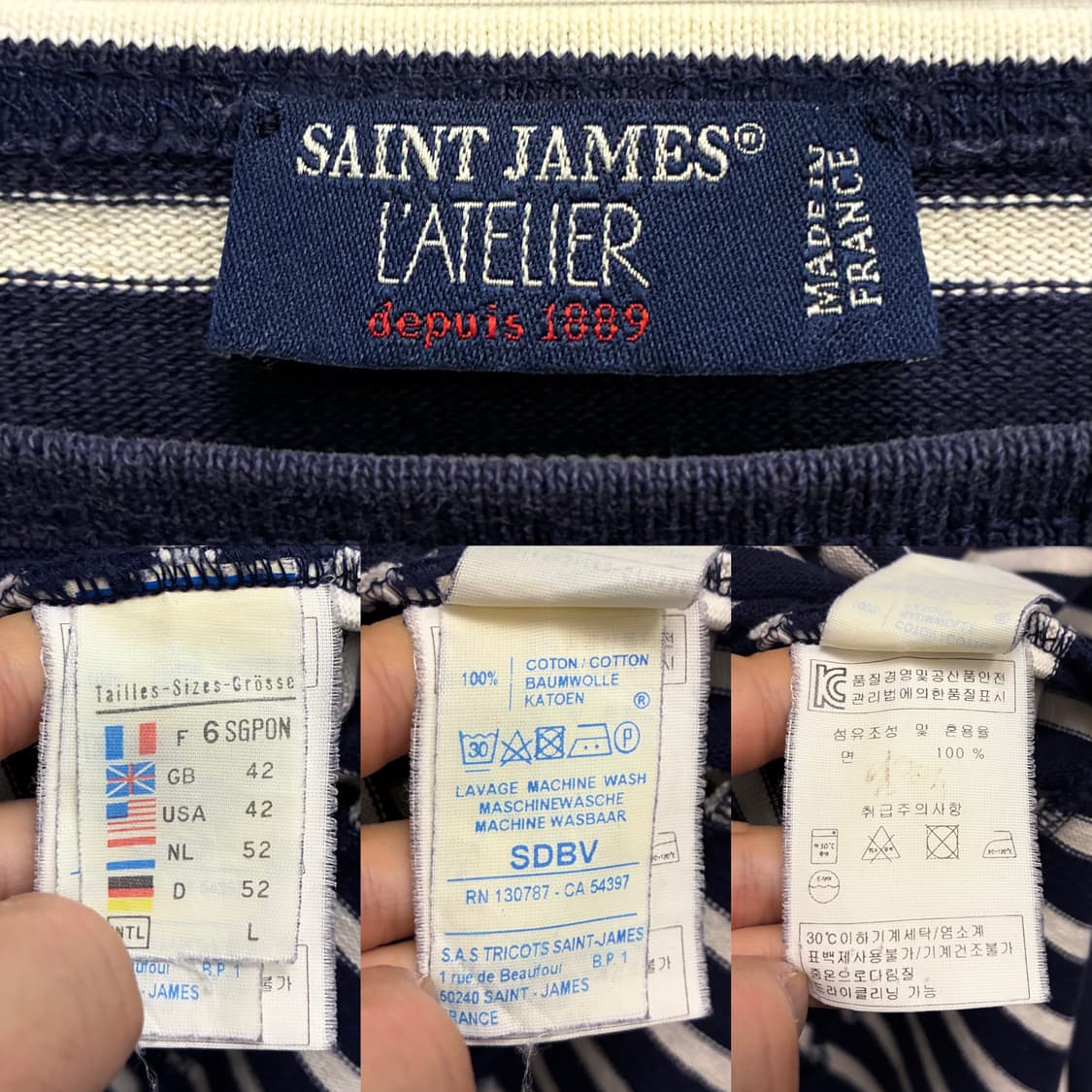 (M~L)세인트제임스 길도 스트라이프 보트넥 롱슬리브 티셔츠 상품이미지10