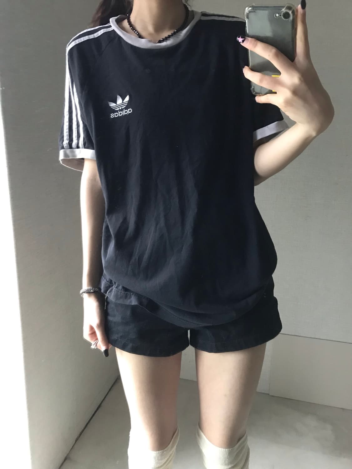 아디다스 블랙 링거티셔츠 상품이미지1