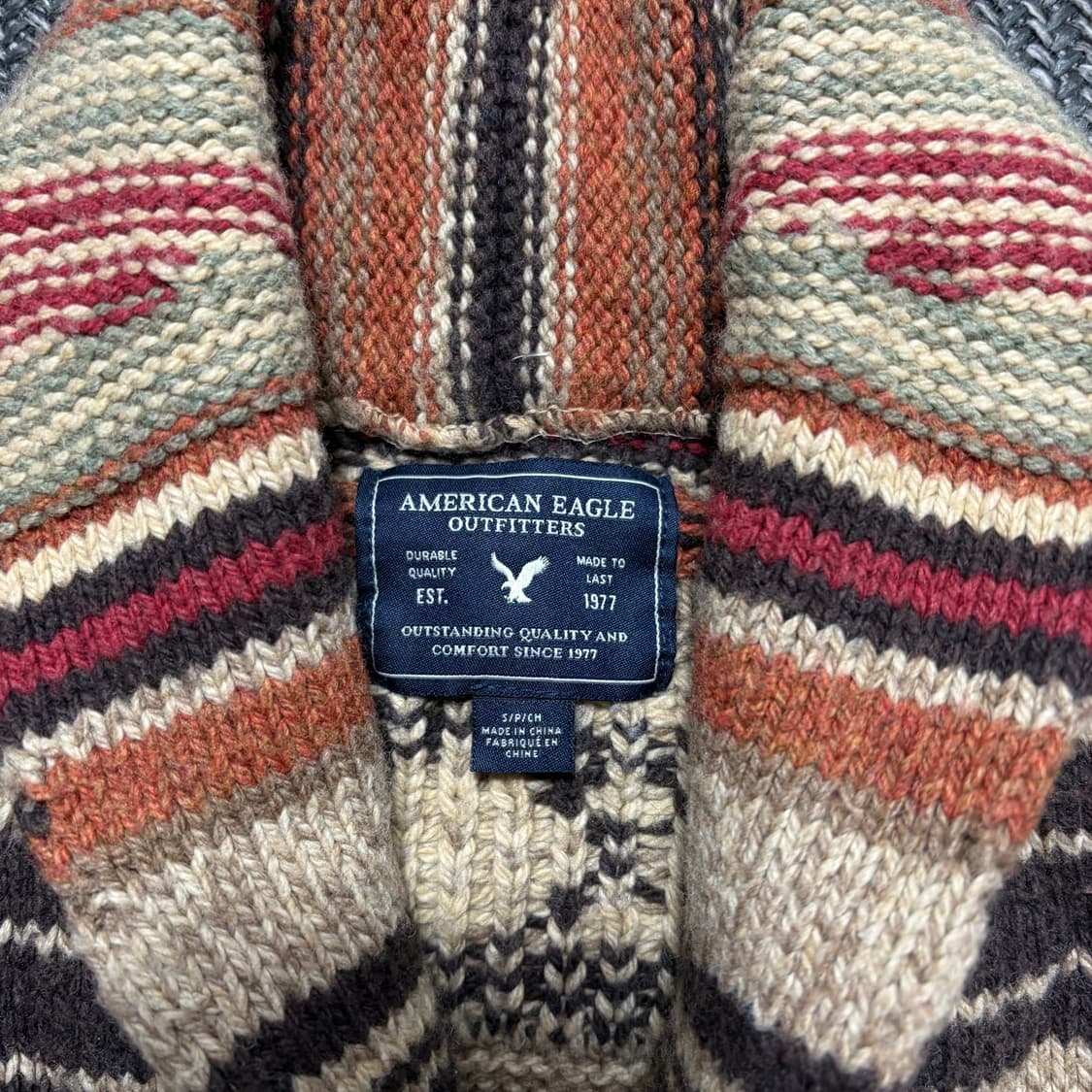 아메리칸 이글 아웃피터스 스트라이프 숄카라 니트 가디건(S) 상품이미지2