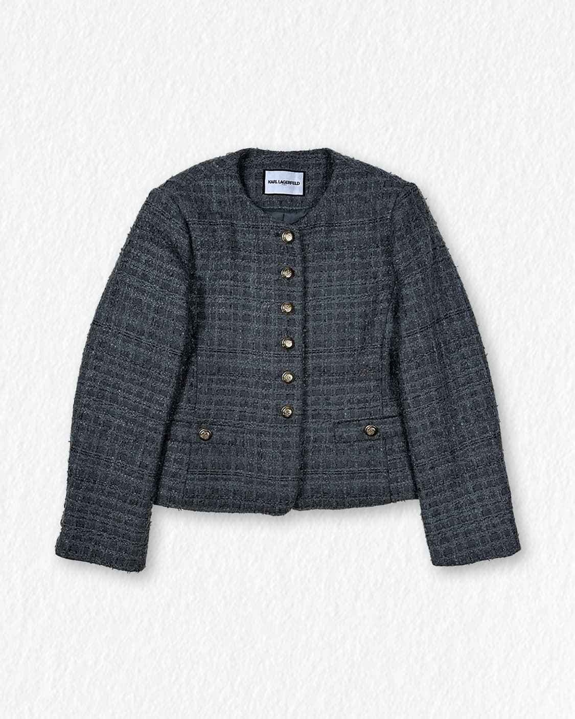 칼라거펠트 금장 트위드자켓 상품이미지1