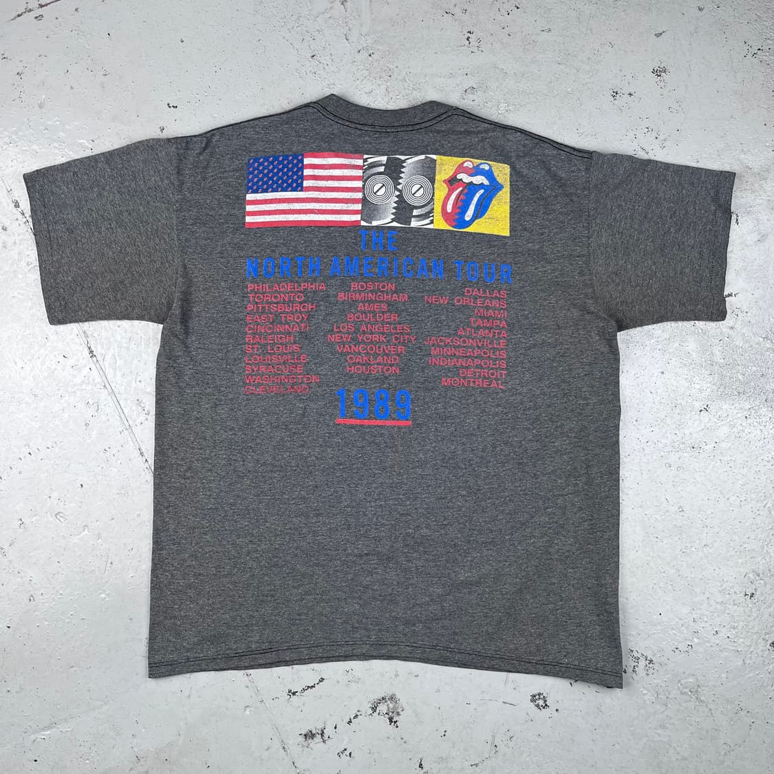 빈티지 롤링스톤즈 1989 북미 투어 반팔 상품이미지3