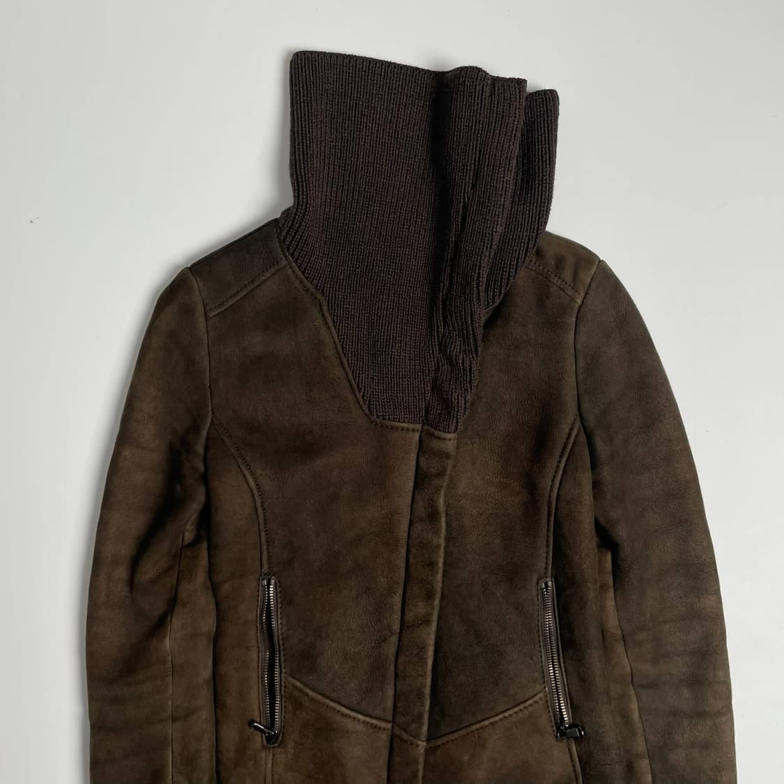 Alfie bobo 하이넥 니트 양가죽 무통 자켓 (italy)   상품이미지3