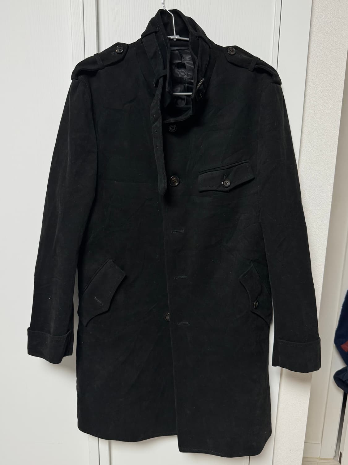 프랑스 원단 일본 the suit company 스탠드칼라 코트 상품이미지1