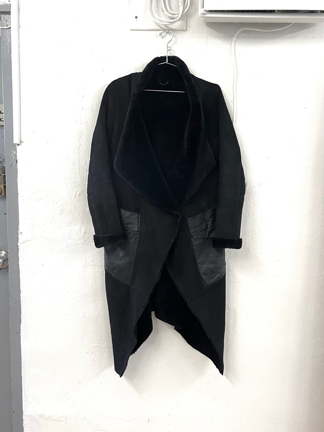 조르지오 브라토 램스킨 퍼 무스탕 드레이프 코트 상품이미지4