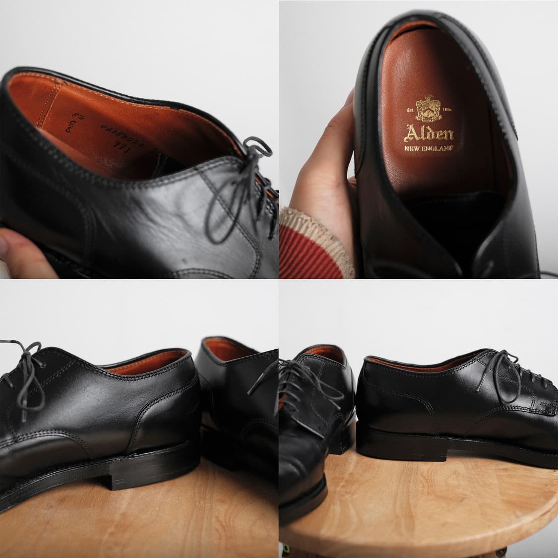 알든 971 8.5E(265-270) 블랙 카프 스트레이트팁 더비 상품이미지9