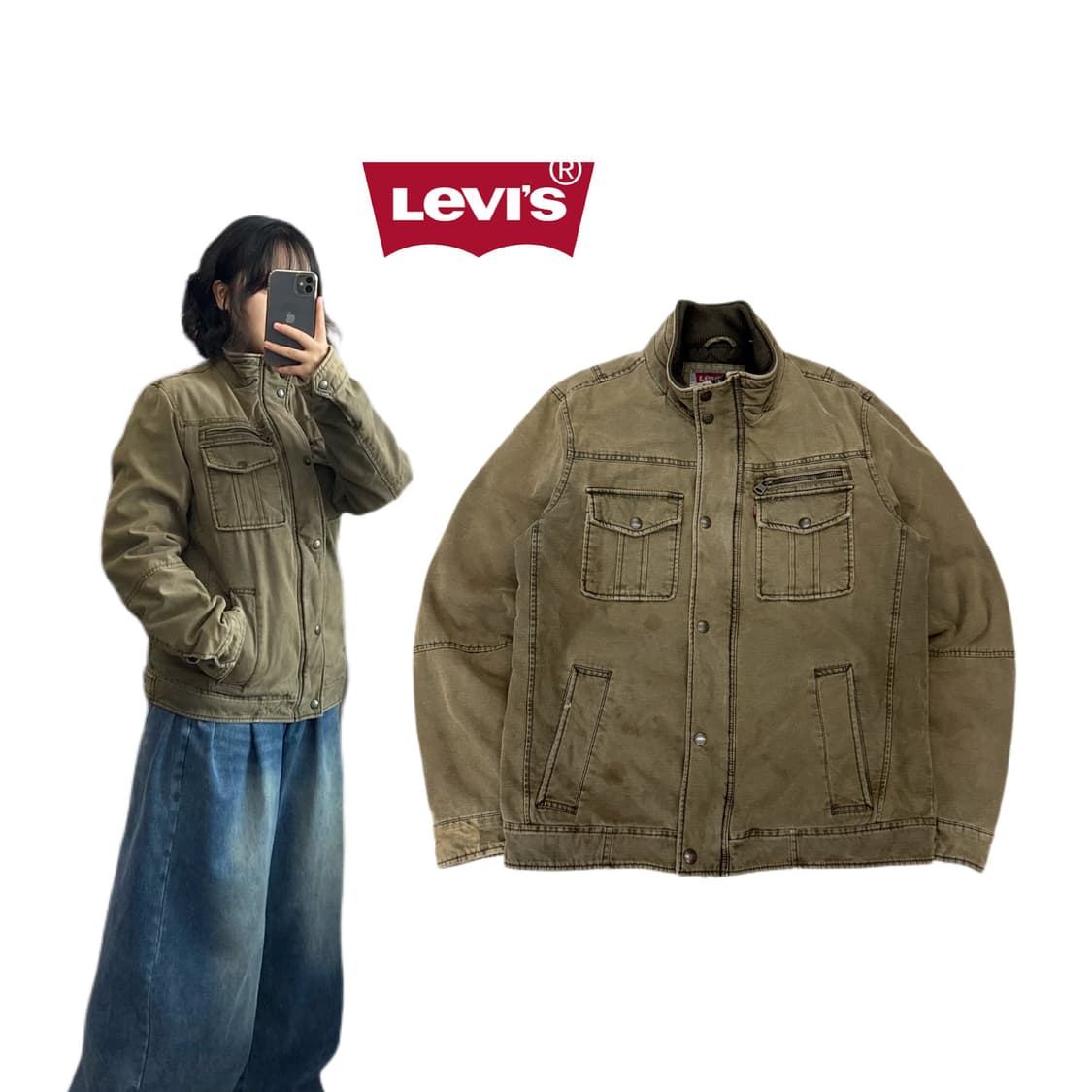 리바이스 가먼트다잉 스톤워싱 투포켓 워크자켓 상품이미지1
