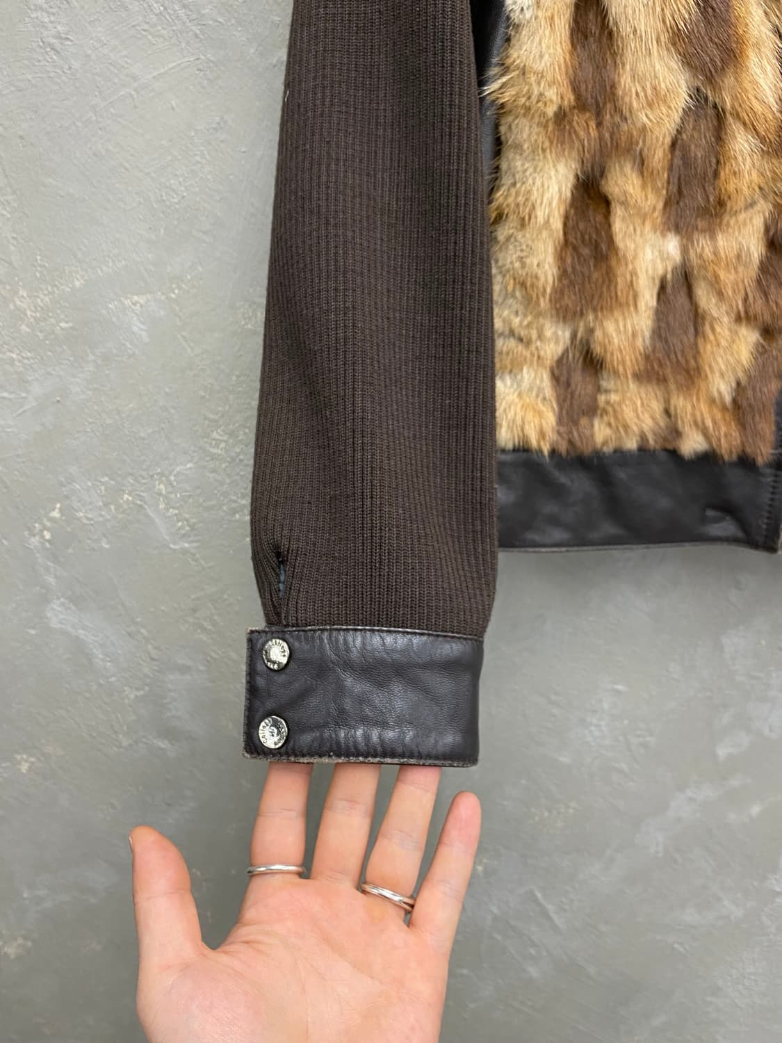 [S-M] 90s Vintage 양가죽 퍼 레더 자켓 상품이미지4