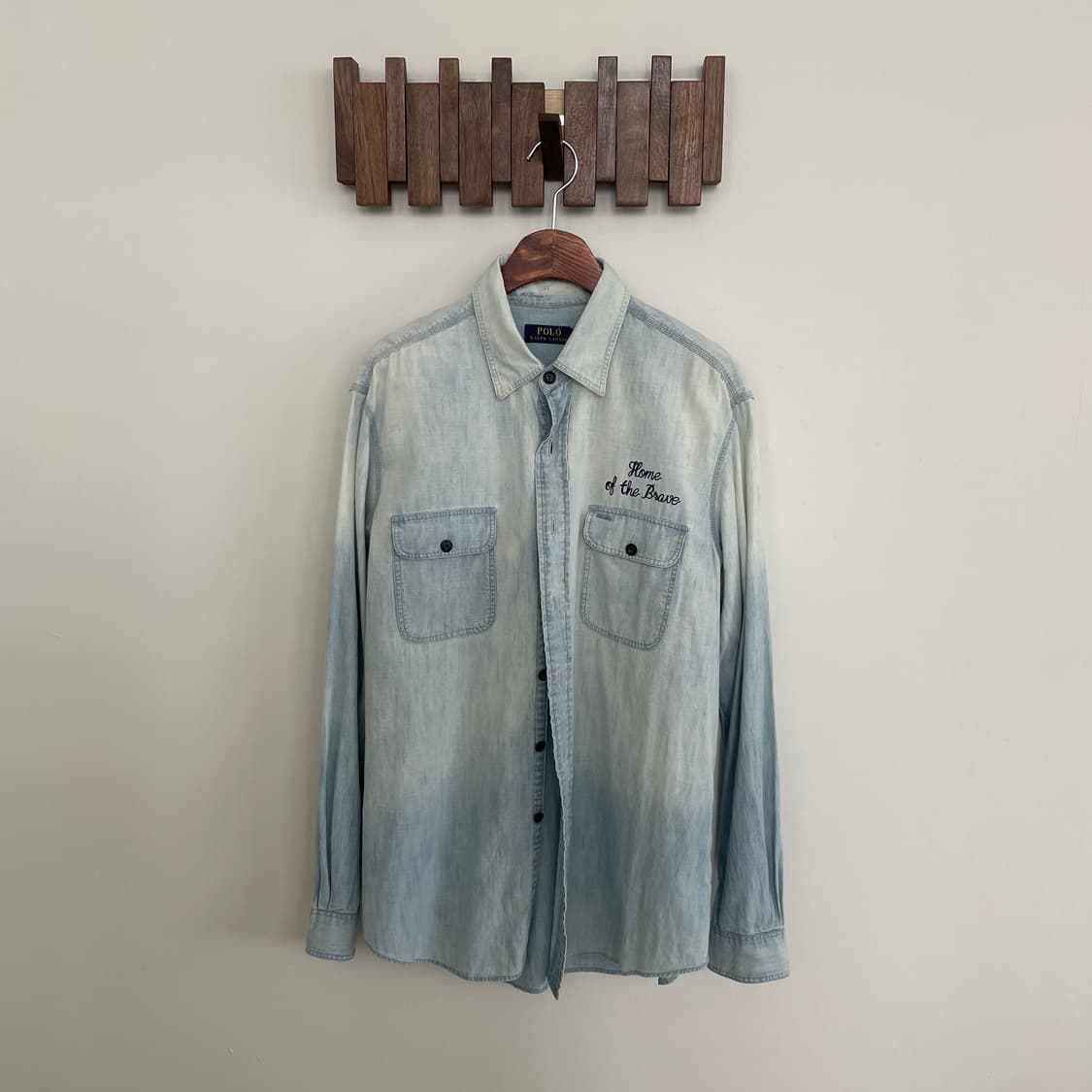 폴로 랄프로렌 아메리칸 자수 라이트 데님 셔츠 상품이미지1