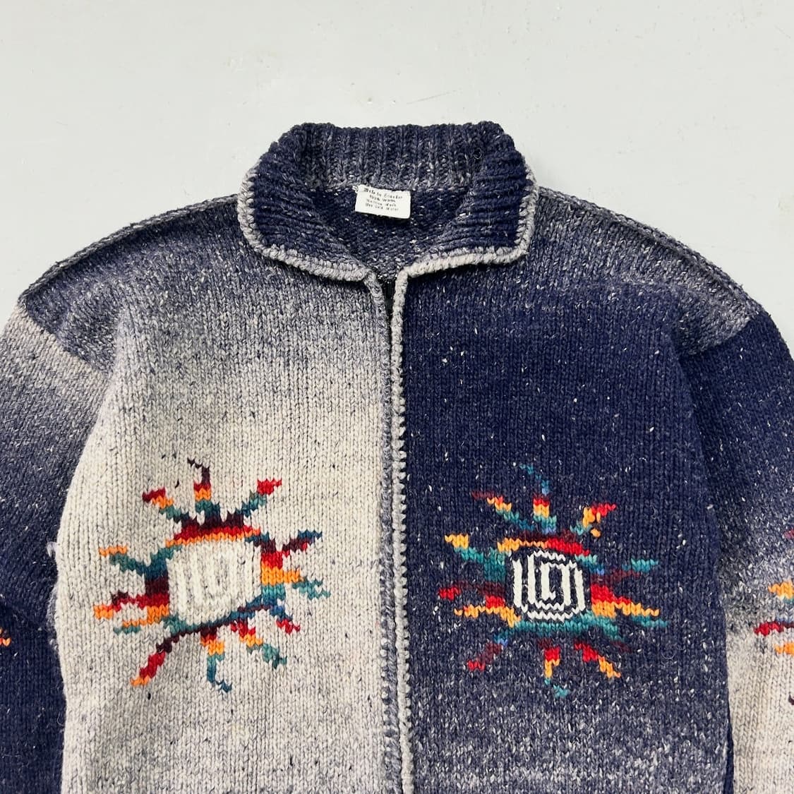 80s 에콰도르 핸드메이드 스웨터 집업  상품이미지2