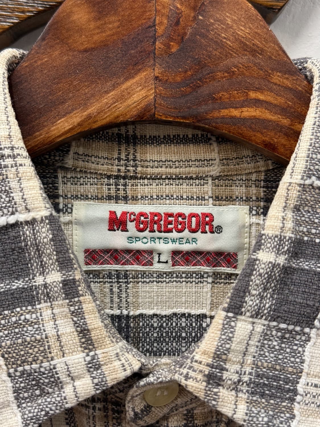 L) 90s JAPAN McGREGOR Textured Plaid Fla 상품이미지6