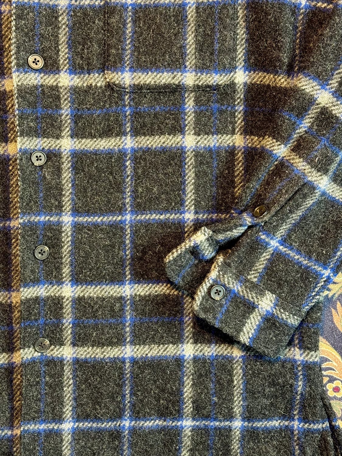 90s 빈티지 폴로 플래이드 울 오버셔츠 상품이미지4