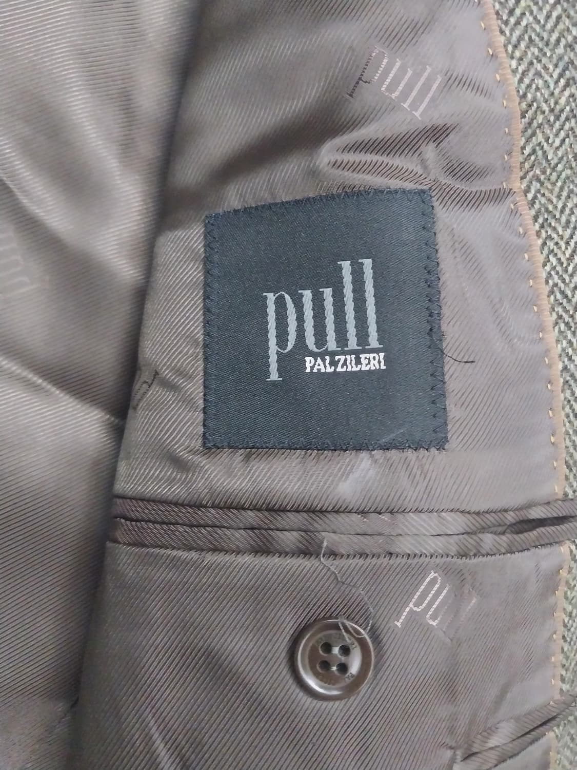 PAUL ZILERI 빨질레리 헤링본 울 브라운 블레이져 46 상품이미지4