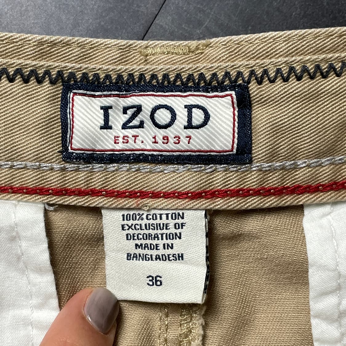 IZOD 아이자드 빈티지 베이지 코튼 카고 하프 팬츠 A00684 상품이미지8