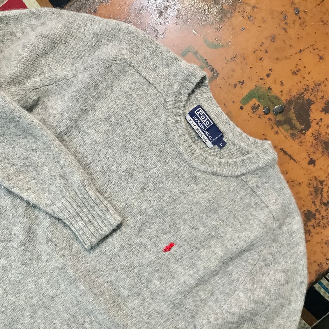 폴로랄프로렌 셰틀랜드 울 그레이 니트 남성 102 105 여성 프리사이즈 상품이미지4