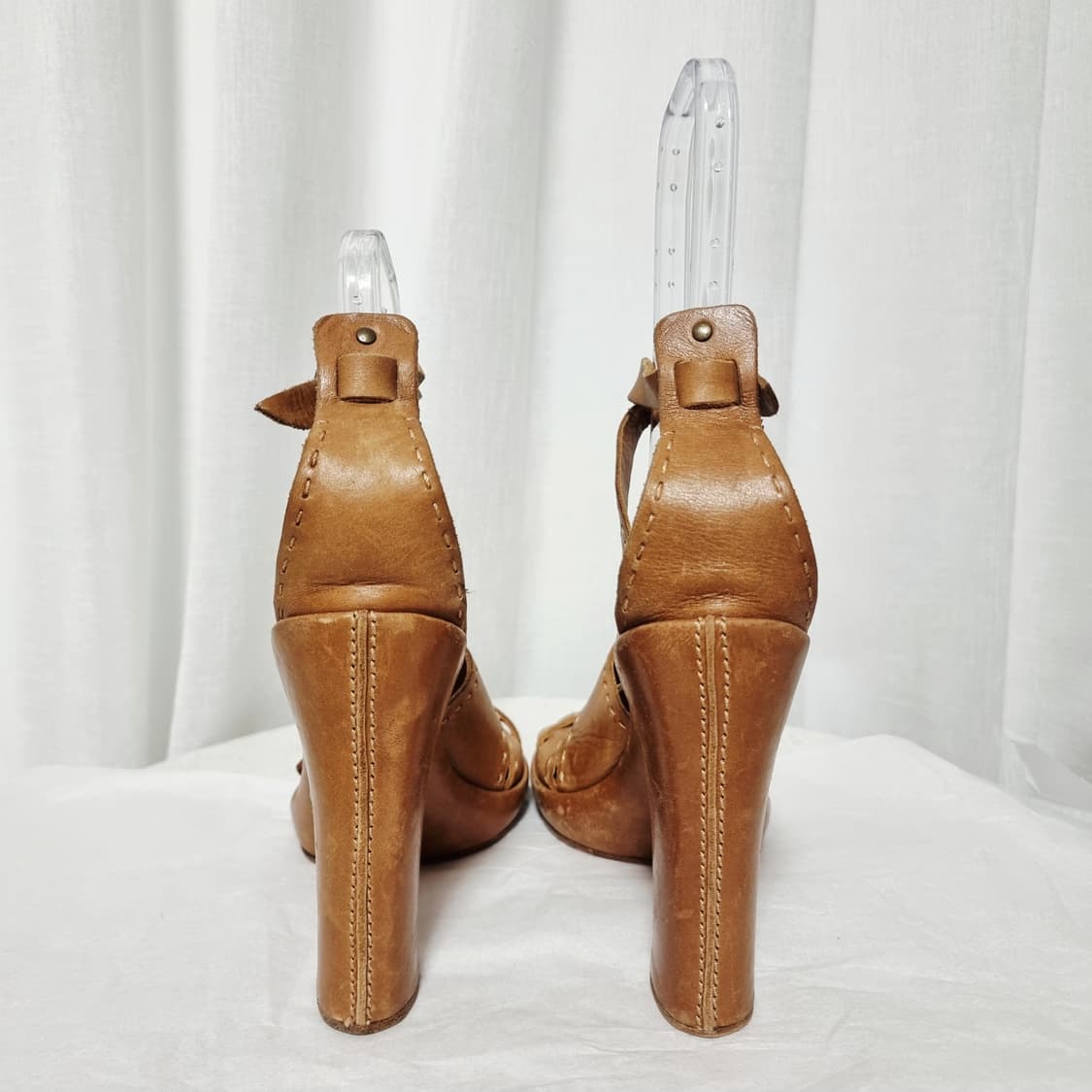 막스마라 가죽 샌들 레더 오픈토힐 하이힐 슈즈 (250) 이태리메이드 상품이미지7