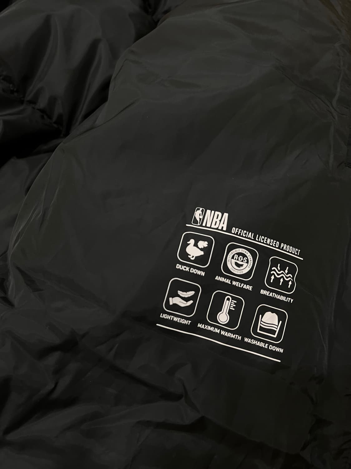 NBA 덕다운 롱 패딩 블랙 XL 상품이미지7
