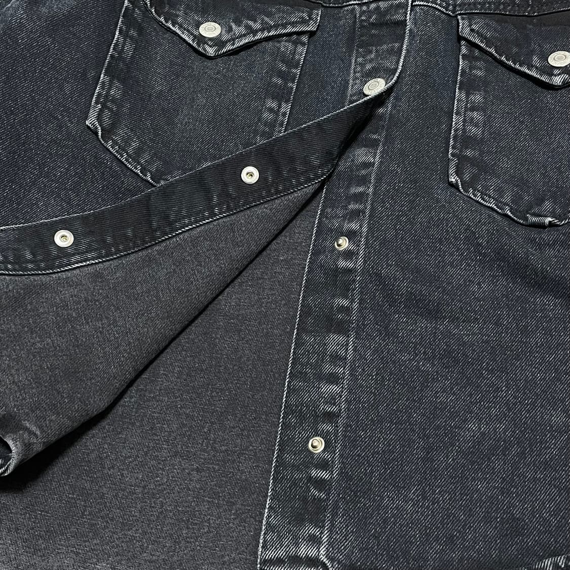 [M] 자라 워싱 숏 데님 자켓 셔켓 상품이미지3