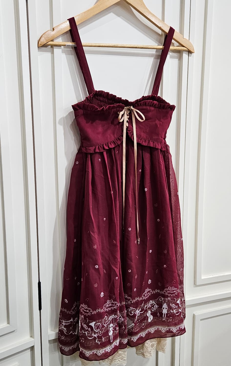 버건디 뷔스티에 원피스 레이스 상품이미지2