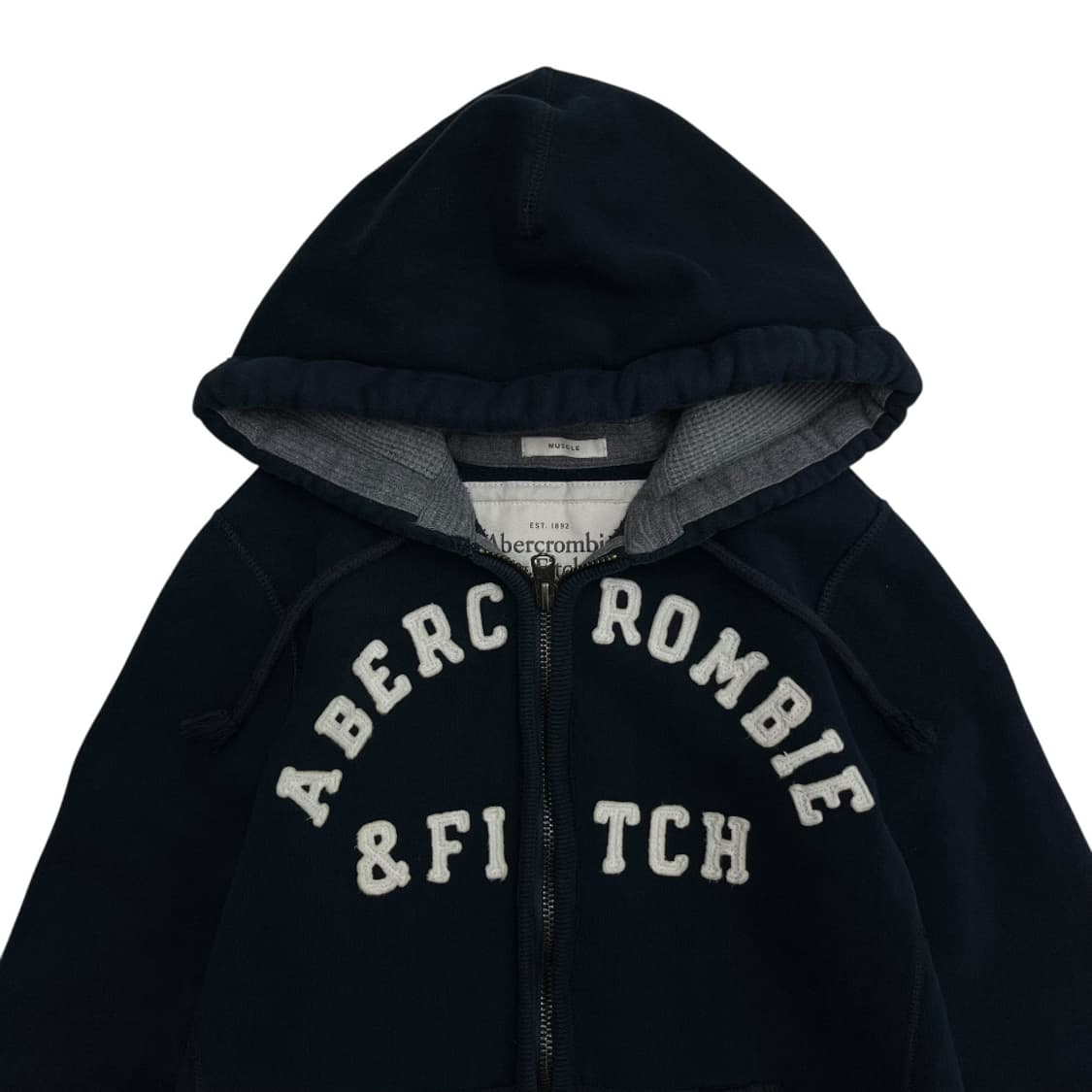 아베크롬비 센터로고 네이비 후드집업 M 상품이미지4
