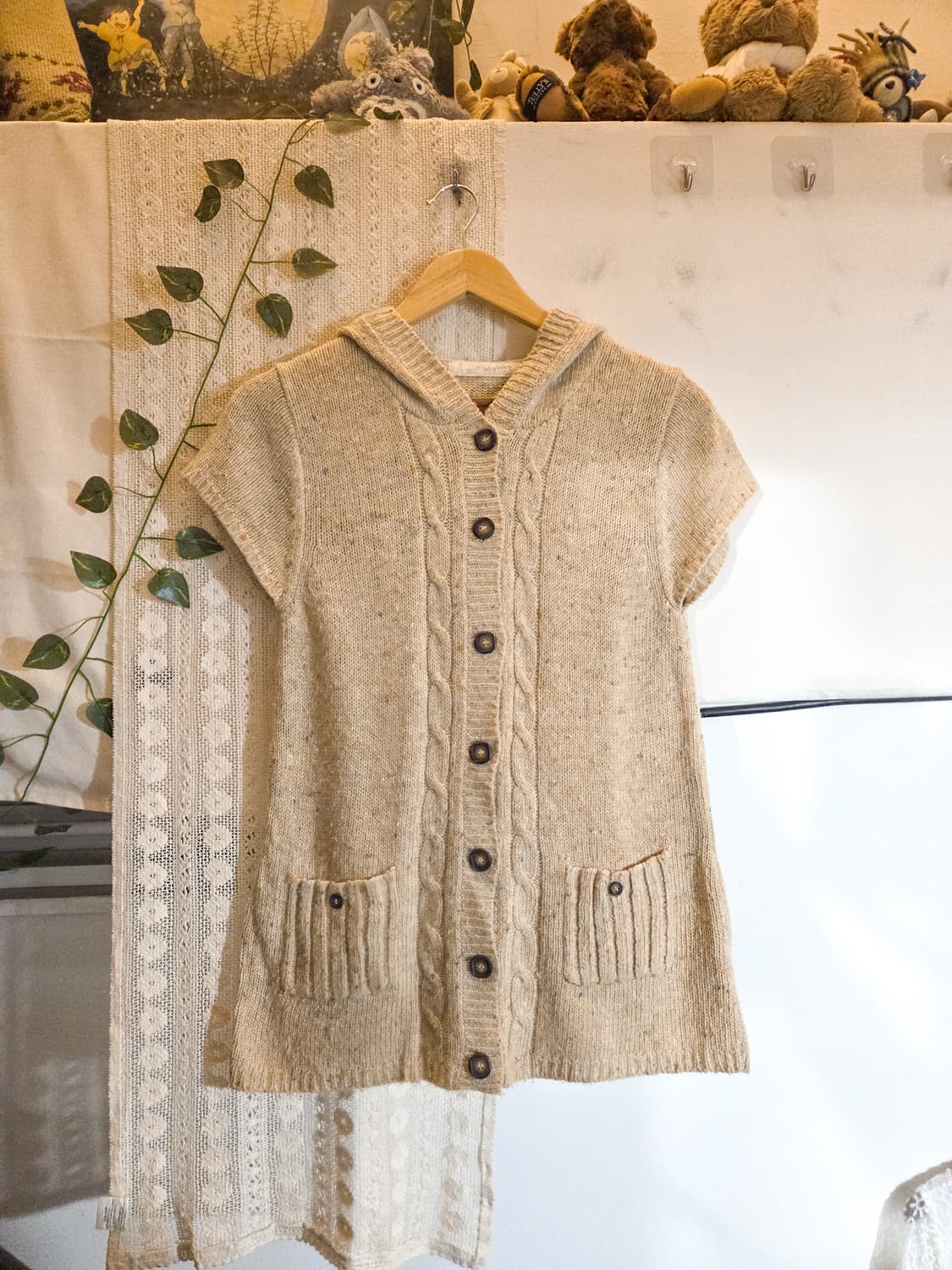 보카시 반팔 후드 가디건 상품이미지1