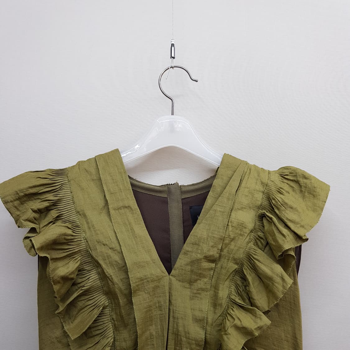 한섬 랑방 러플 디테일 슬리브리스 원피스 S사이즈 상품이미지2