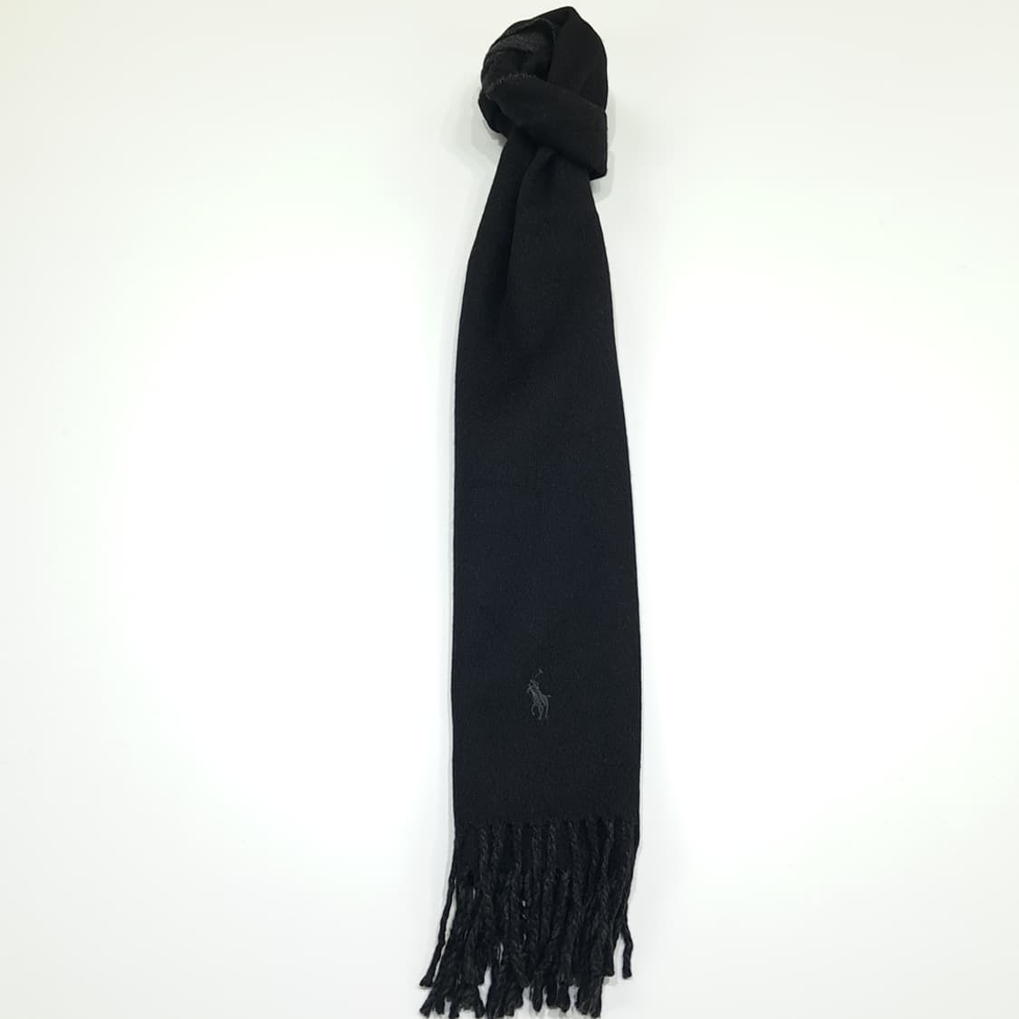 MX363 폴로 랄프로렌 블랙 그레이 양면 버진울 머플러 상품이미지3