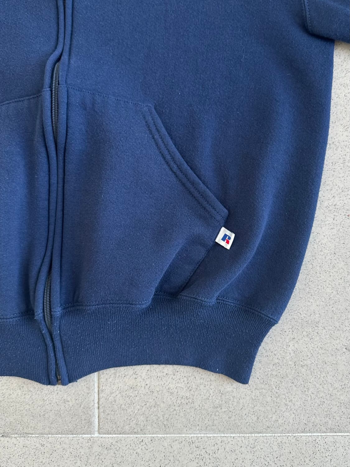 90s 빈티지 러셀 후드집업 네이비 M USA 상품이미지3