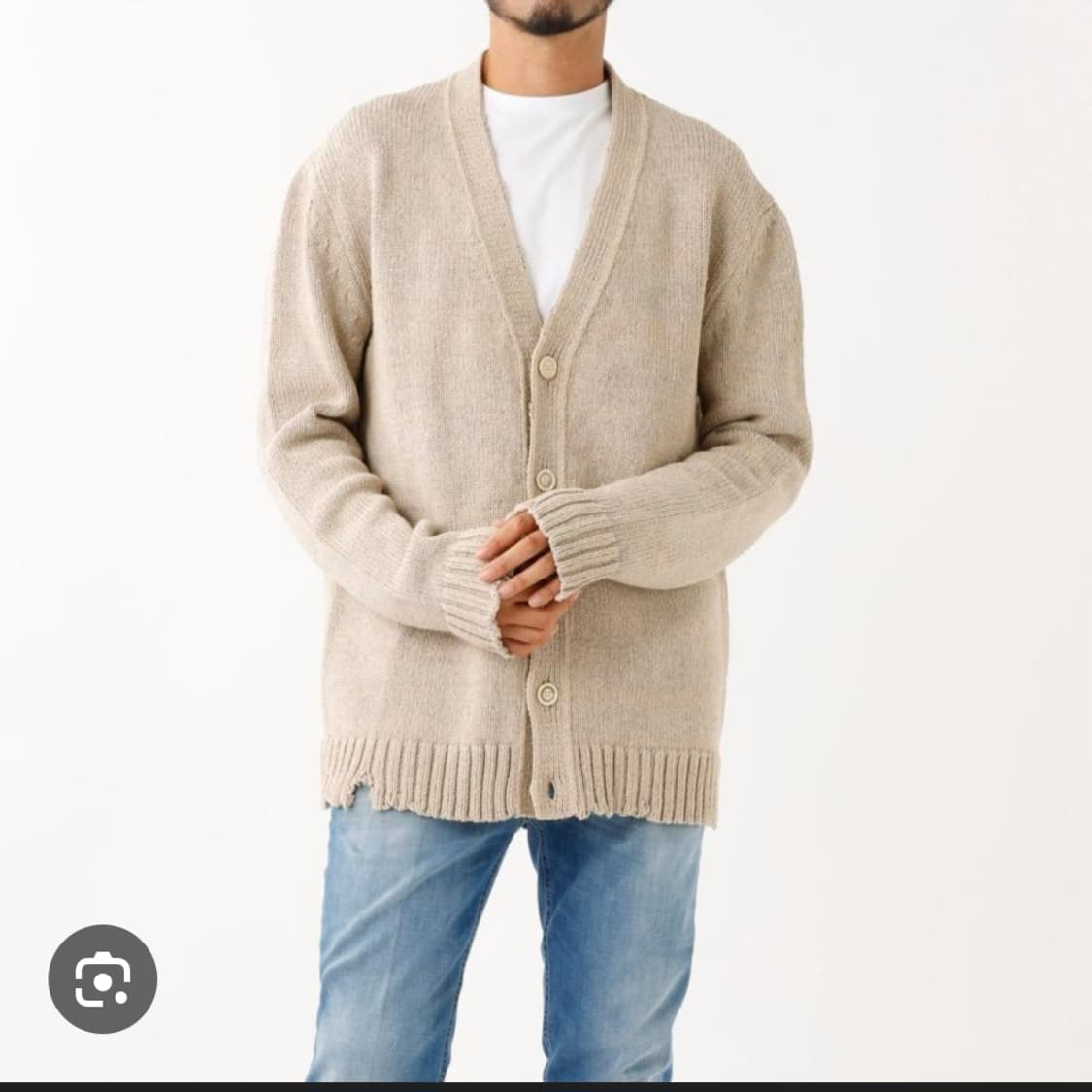 메종 마르지엘라 스티치로고 디스트레스트 가디건 상품이미지1