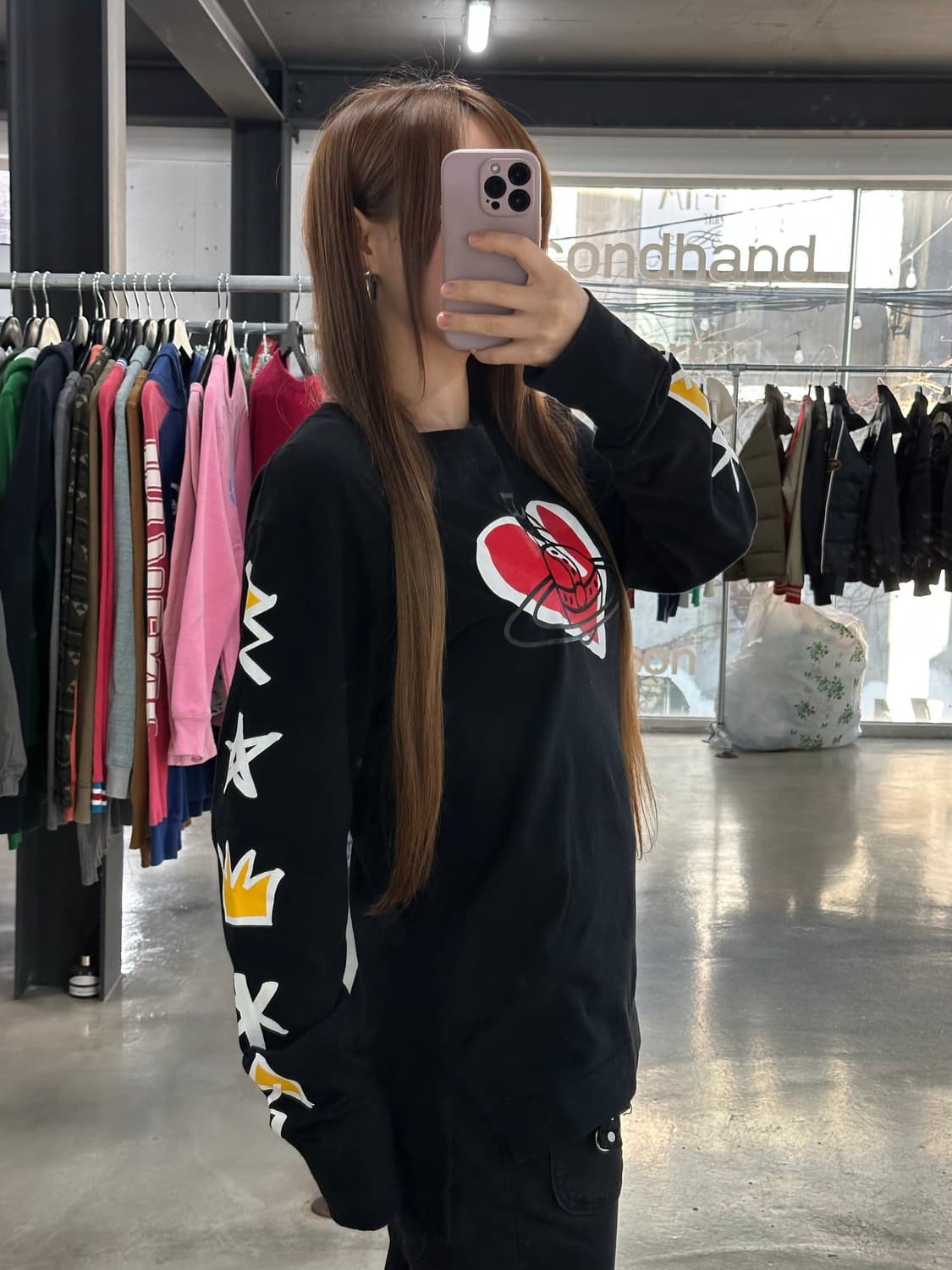 비비안웨스트우드 레드라벨 Orb하트빅로고 그래픽 슬릿 롱슬리브 상품이미지5