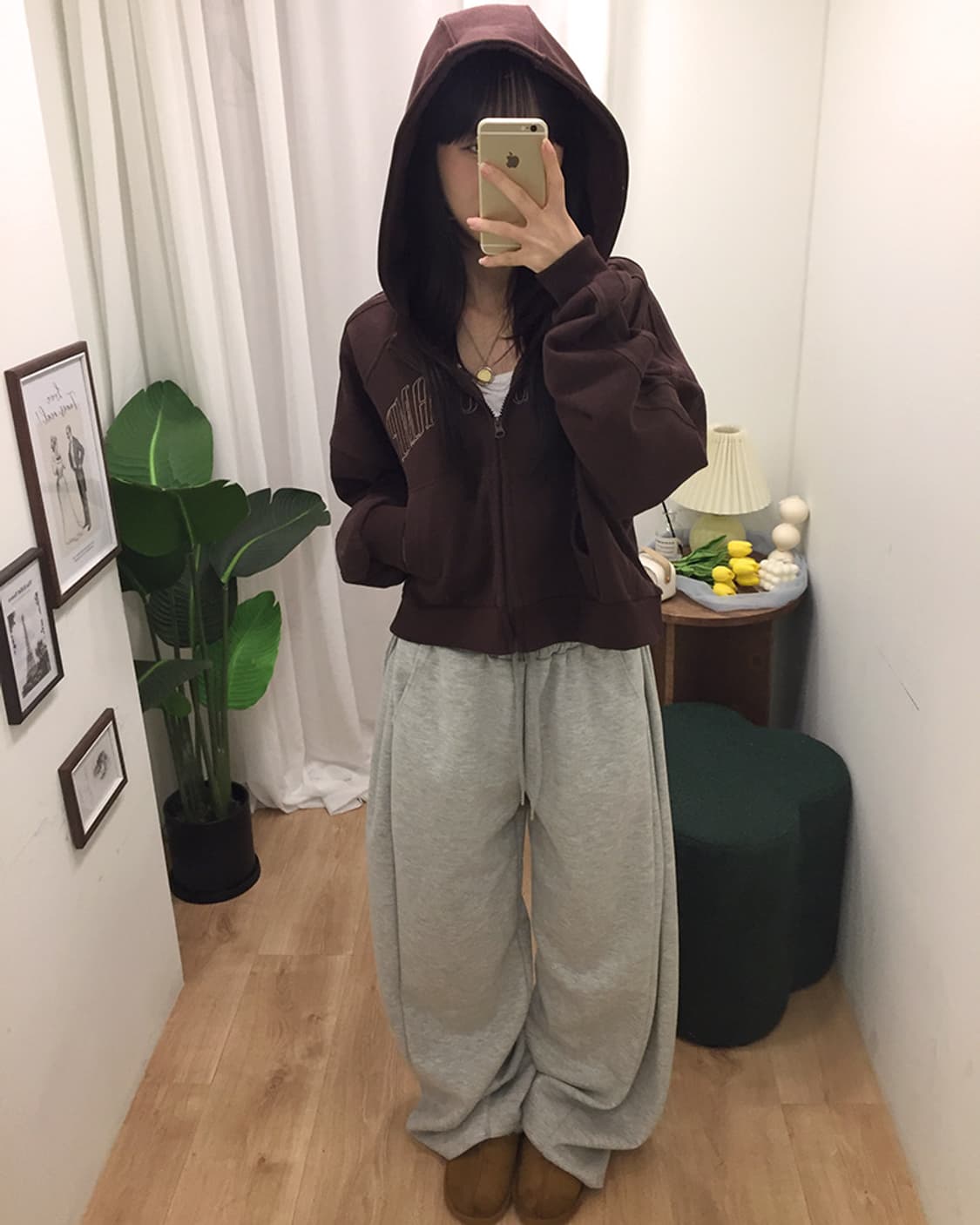 여성 하덱스 크롭 후드집업 100 상품이미지1