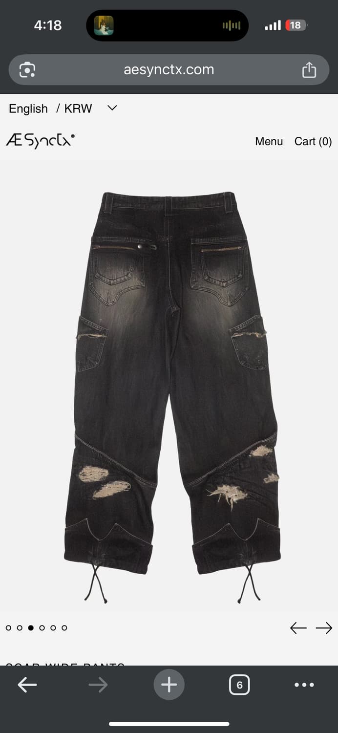Aesynctx SCAR WIDE PANTS L 상품이미지5