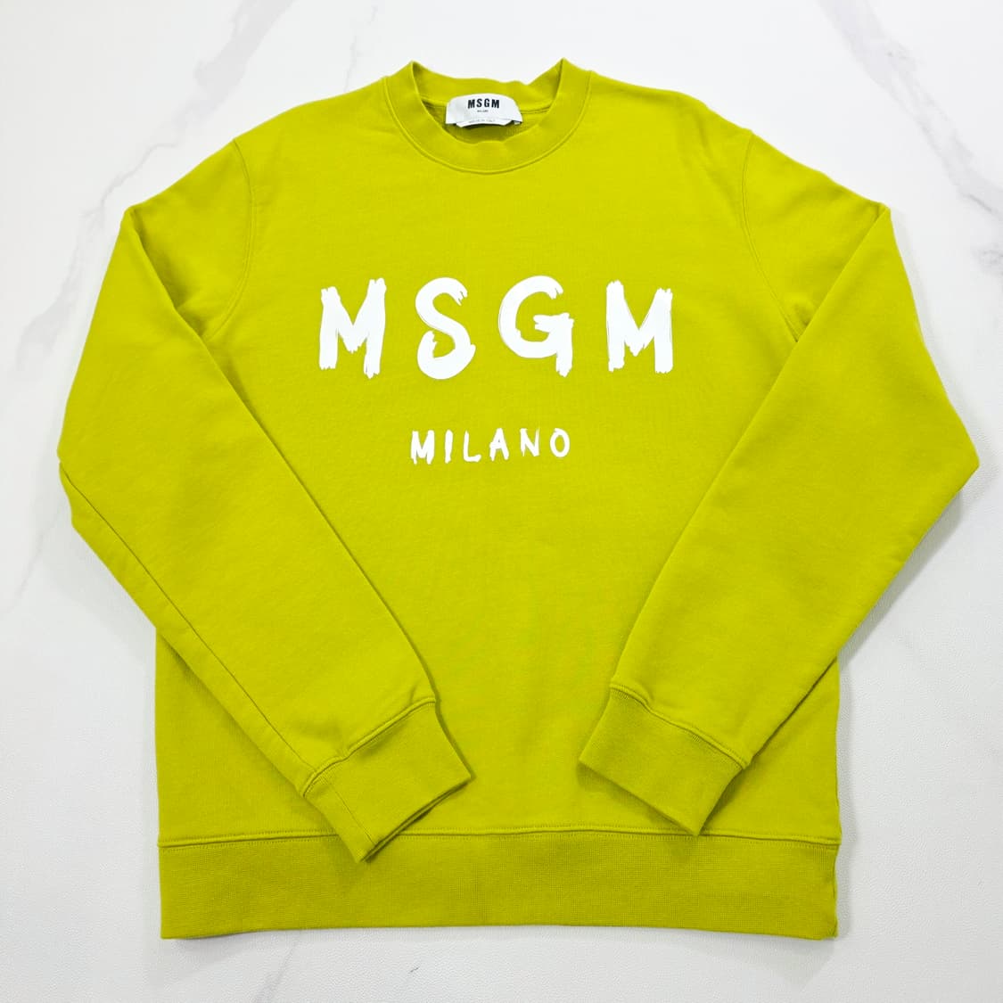 [정품/S] MSGM 밀라노 브러쉬드 로고 맨투맨 라임그린 95 상품이미지2