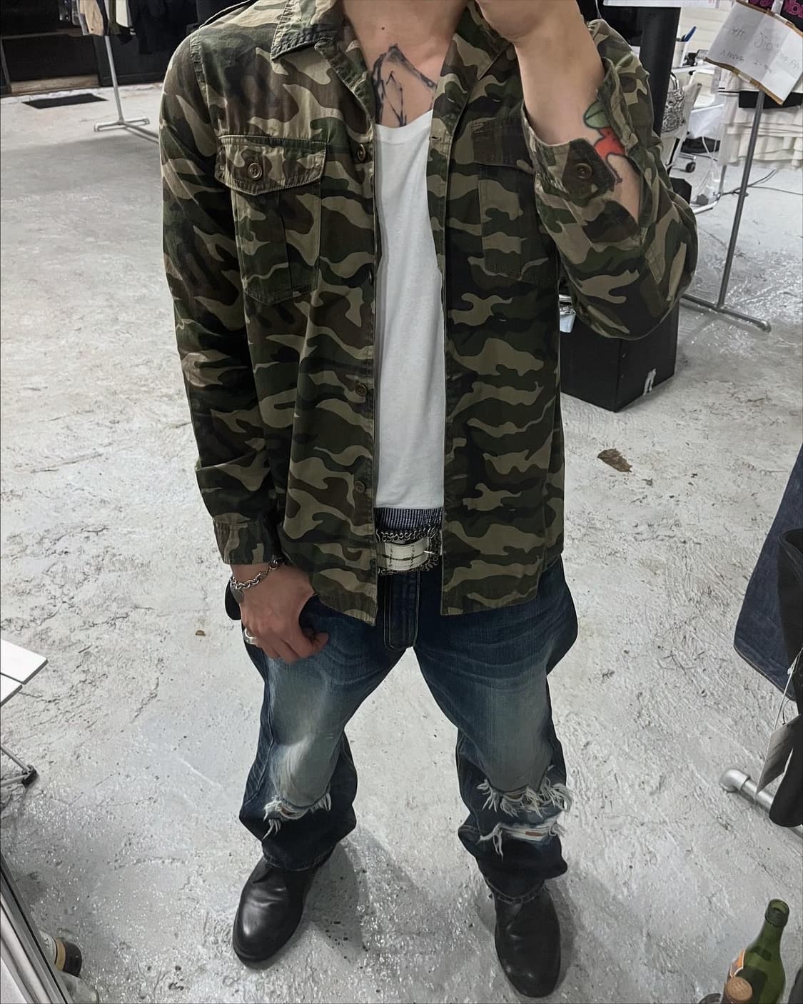 vtg woodland camo shirt 상품이미지1