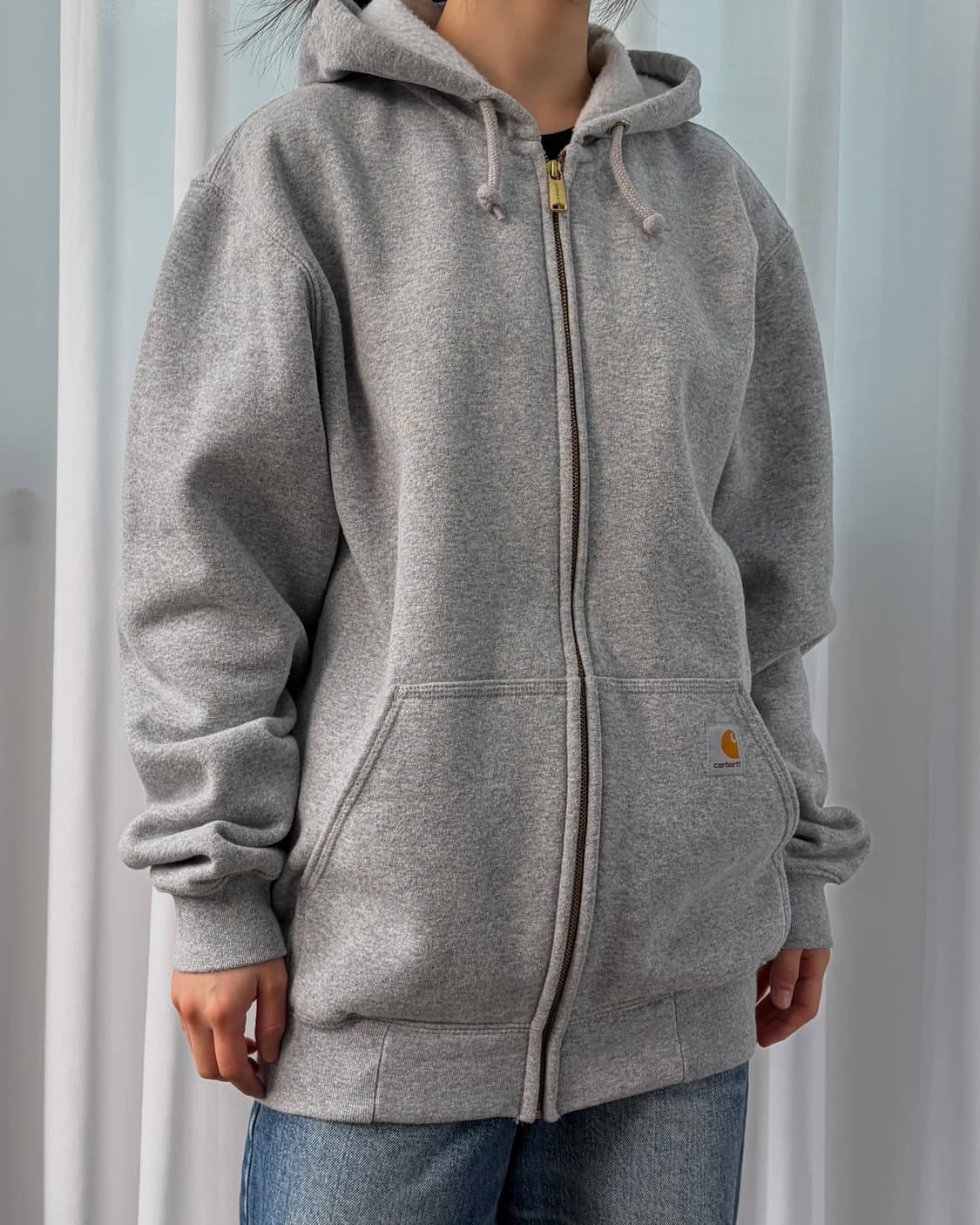 [S-M]칼하트 그레이 미드웨이트 후드집업 상품이미지2