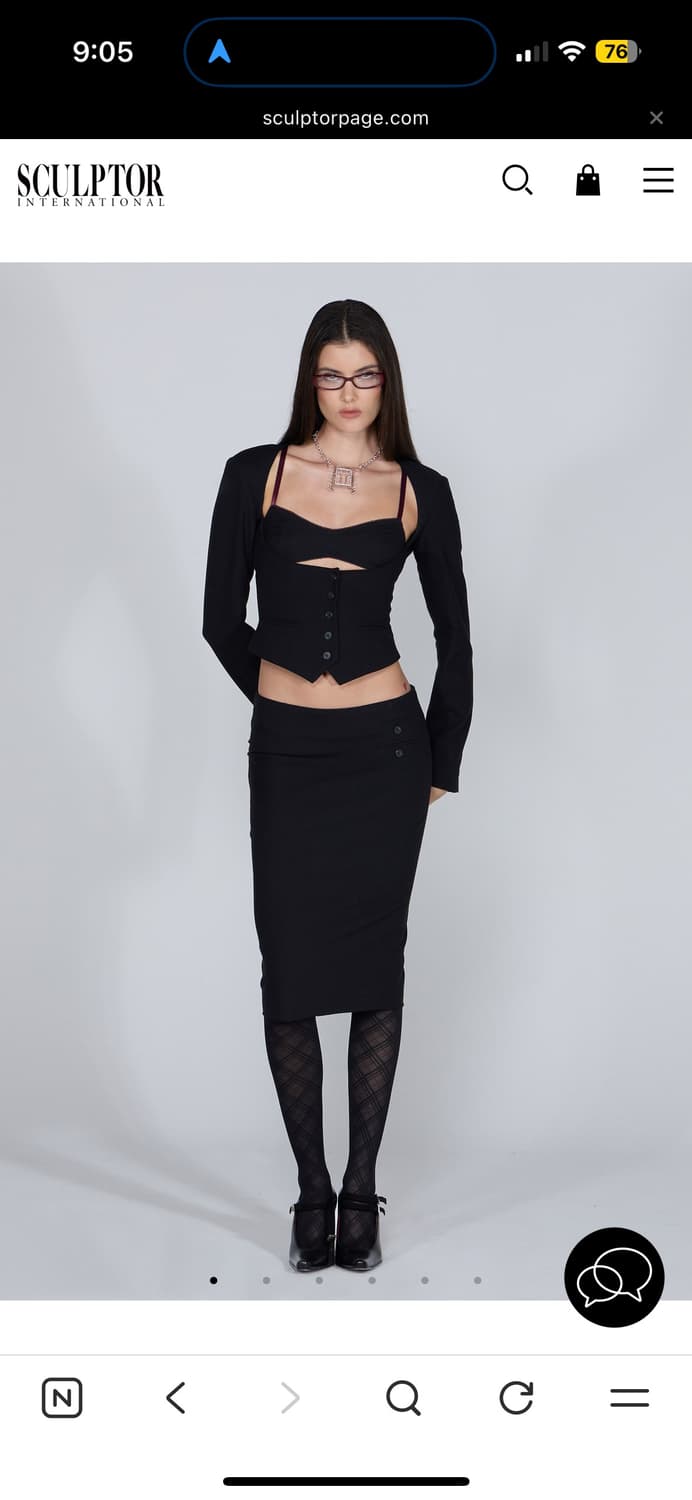 sculptor Tailored Wool Skirt Black 상품이미지1