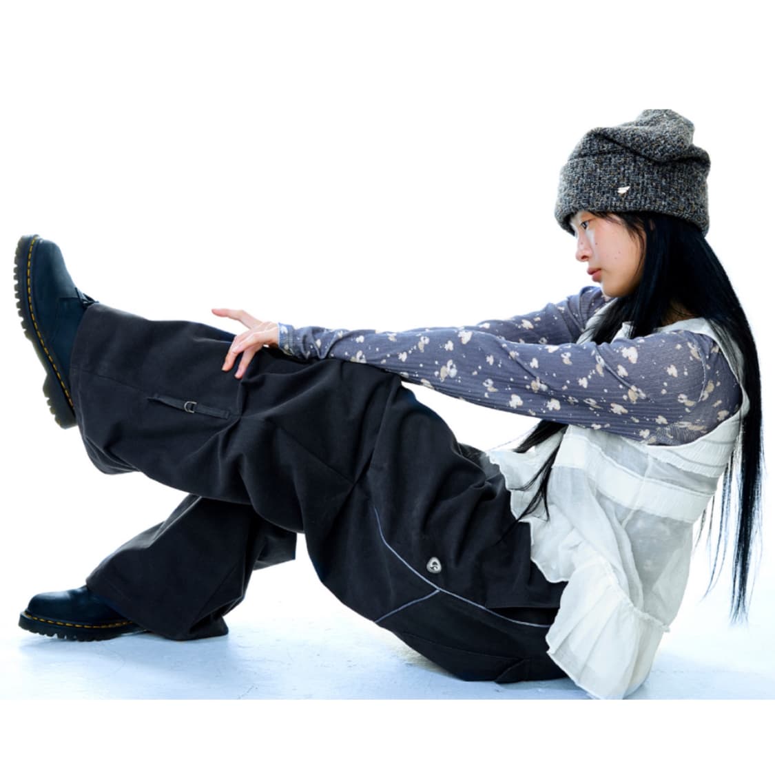 [2] 코이세이오 소프트 스트랩 라인 팬츠 네이비 상품이미지7