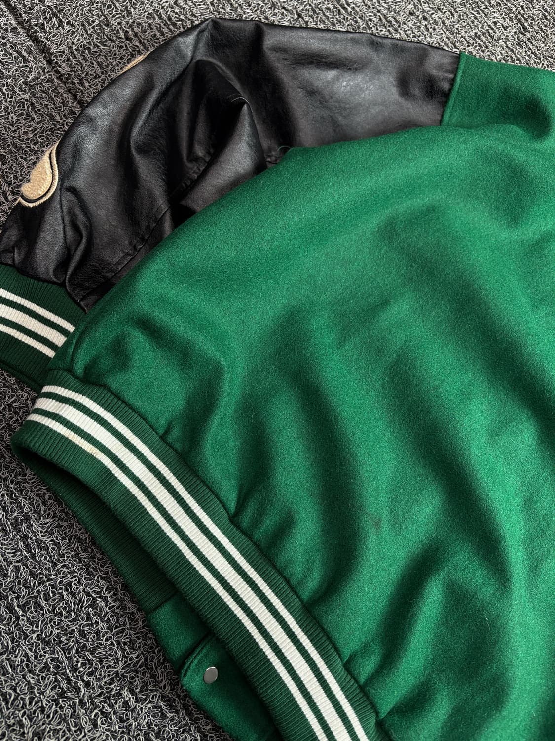 USA 스켈레톤 본 플리스 패치워크 스타디움 바시티 자켓 2749 상품이미지6