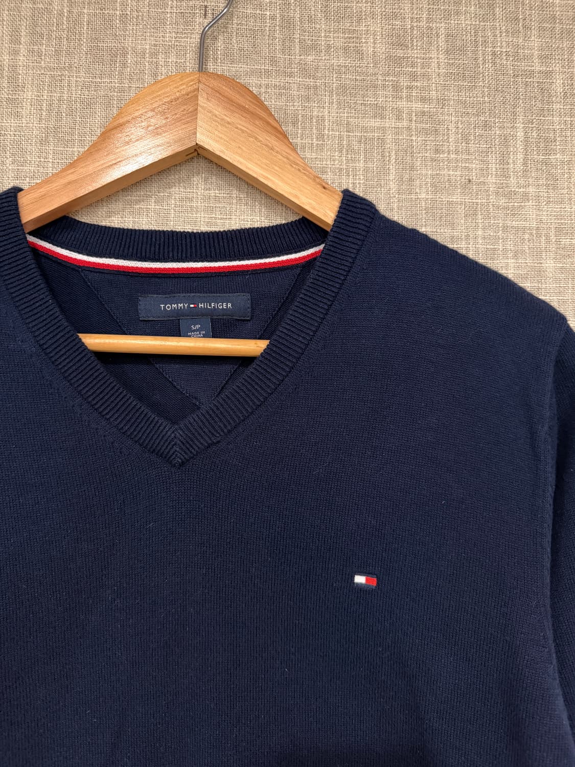 타미힐피거 브이넥 니트 S 네이비 상품이미지2