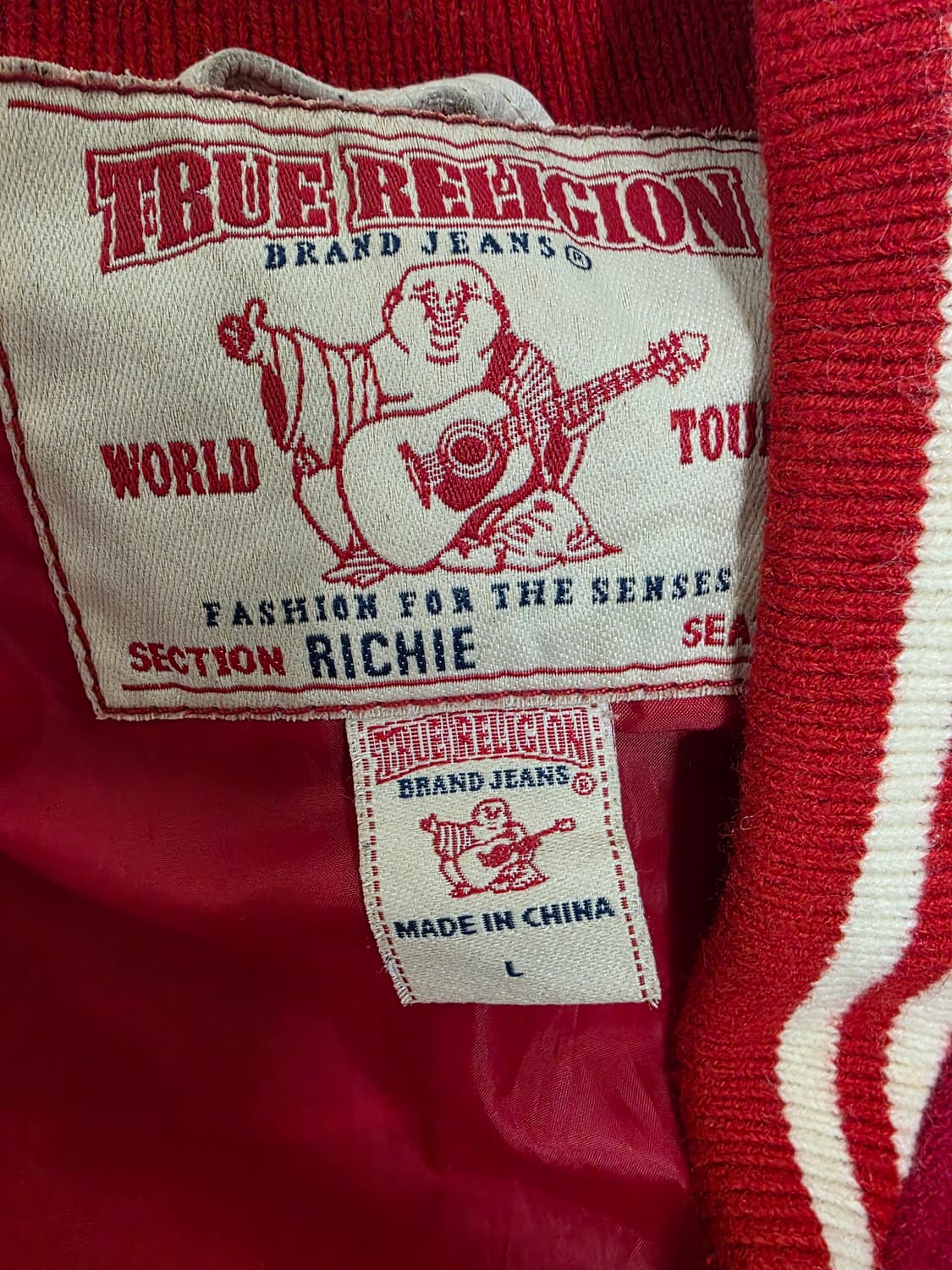 트루릴리젼 가죽 바시티자켓 L 상품이미지3