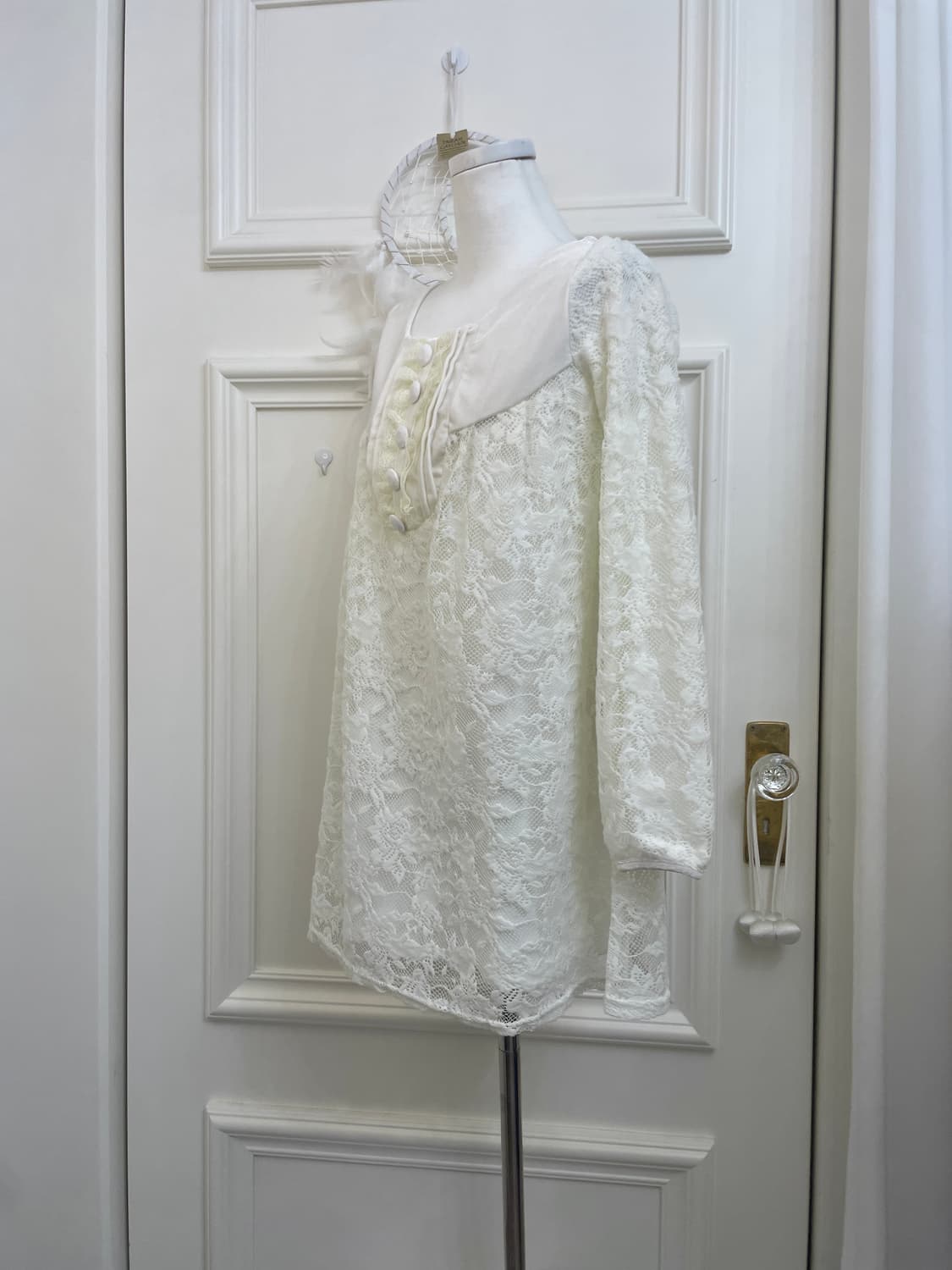 ivory lace velvet mini opc 상품이미지2