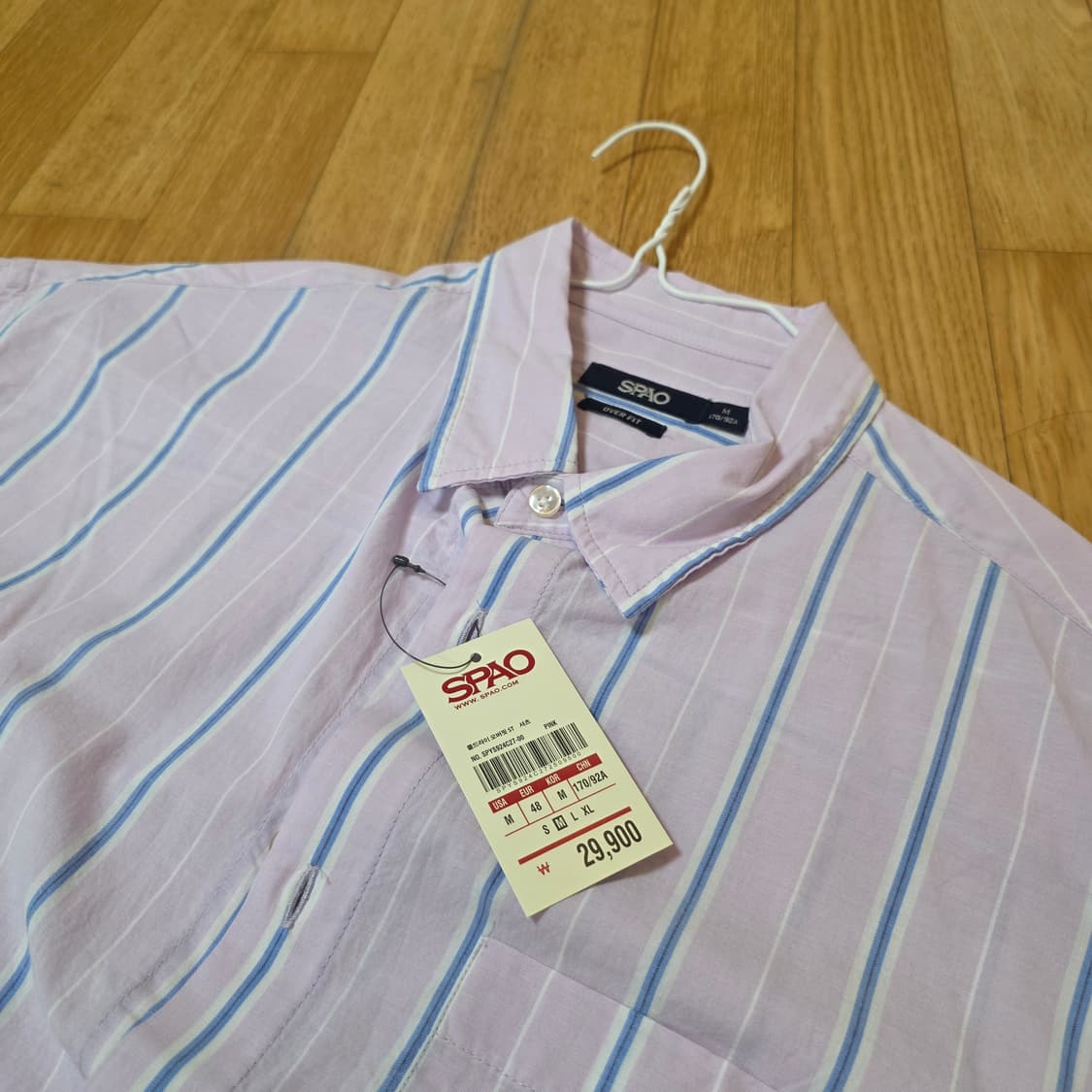(새옷) 스파오 3만원 짜리 오버핏 셔츠 95 SPAO 스트라이프 셔츠 상품이미지1