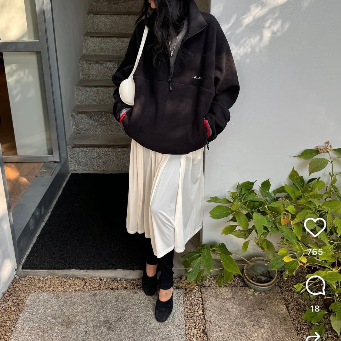 모노하 반집업 플리스 블랙 새상품 상품이미지2