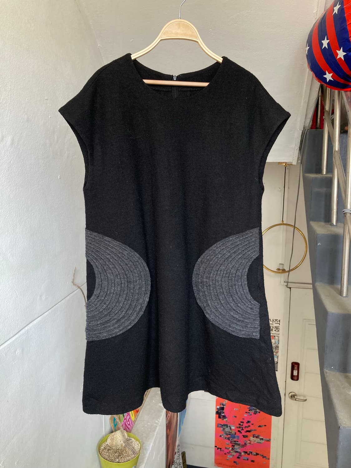 에스닉 블랙 니트 원피스 상품이미지1