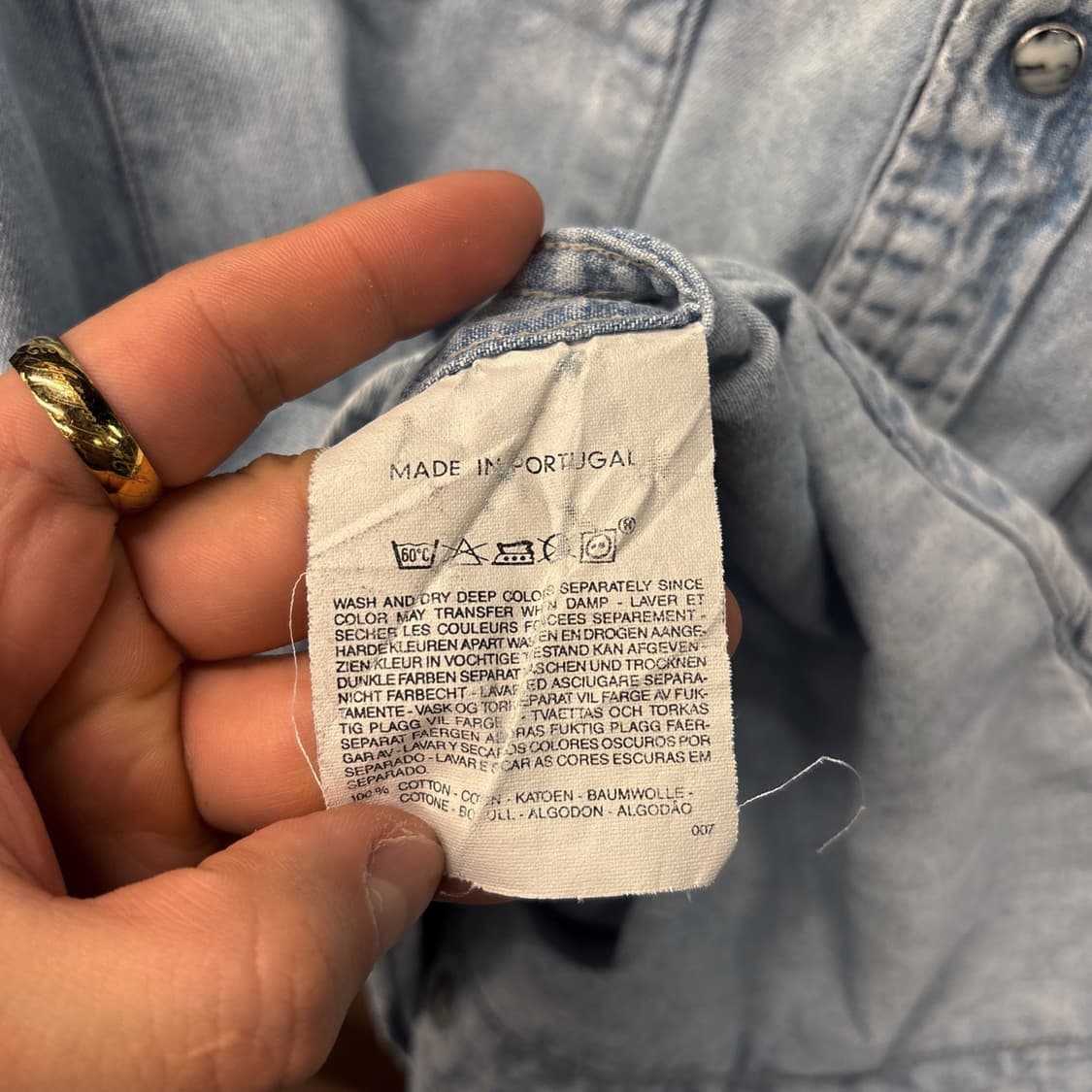 90s 리바이스 그린라벨 스톤스냅 웨스턴 데님셔츠 N1202 상품이미지8