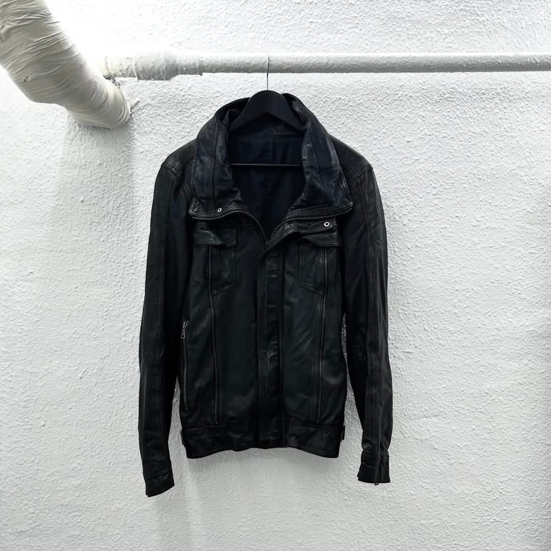 highneck sheepskin leather jacket 상품이미지5