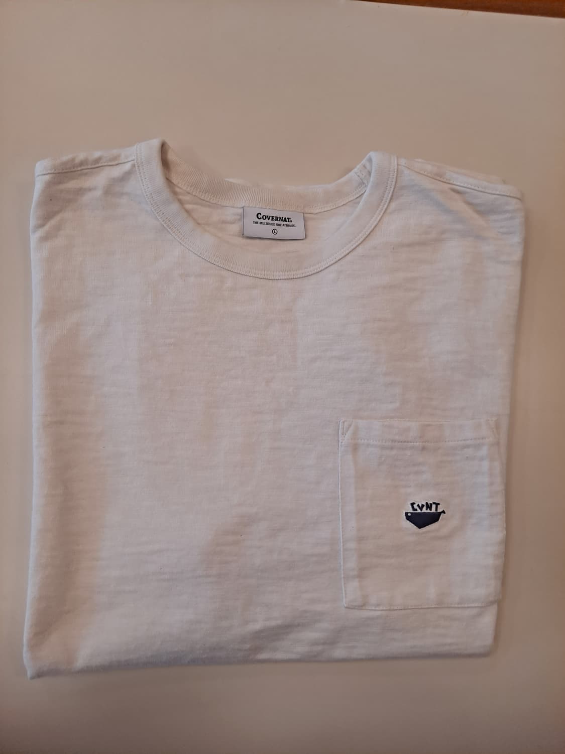 커버낫 웨일로고 슬럽 포켓반팔 에크루 L 상품이미지10