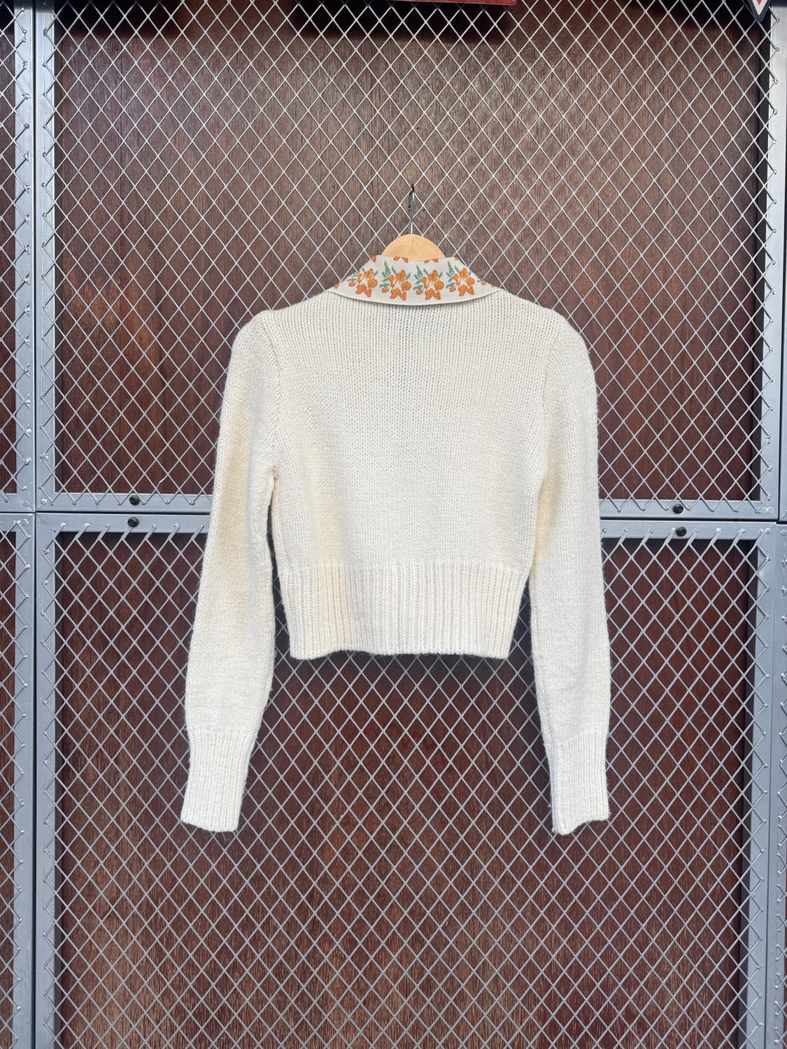 zara 자라 아이보리 플라워 패턴 카라 니트 가디건 S 상품이미지5