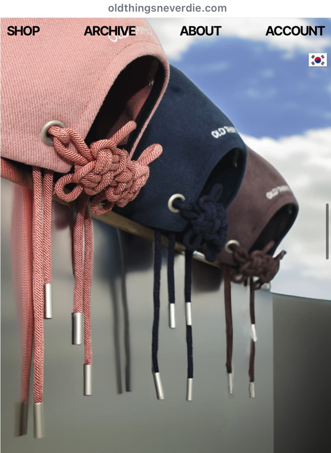 온고 ONGO 더블하트 매듭 볼캡 네이비 상품이미지6