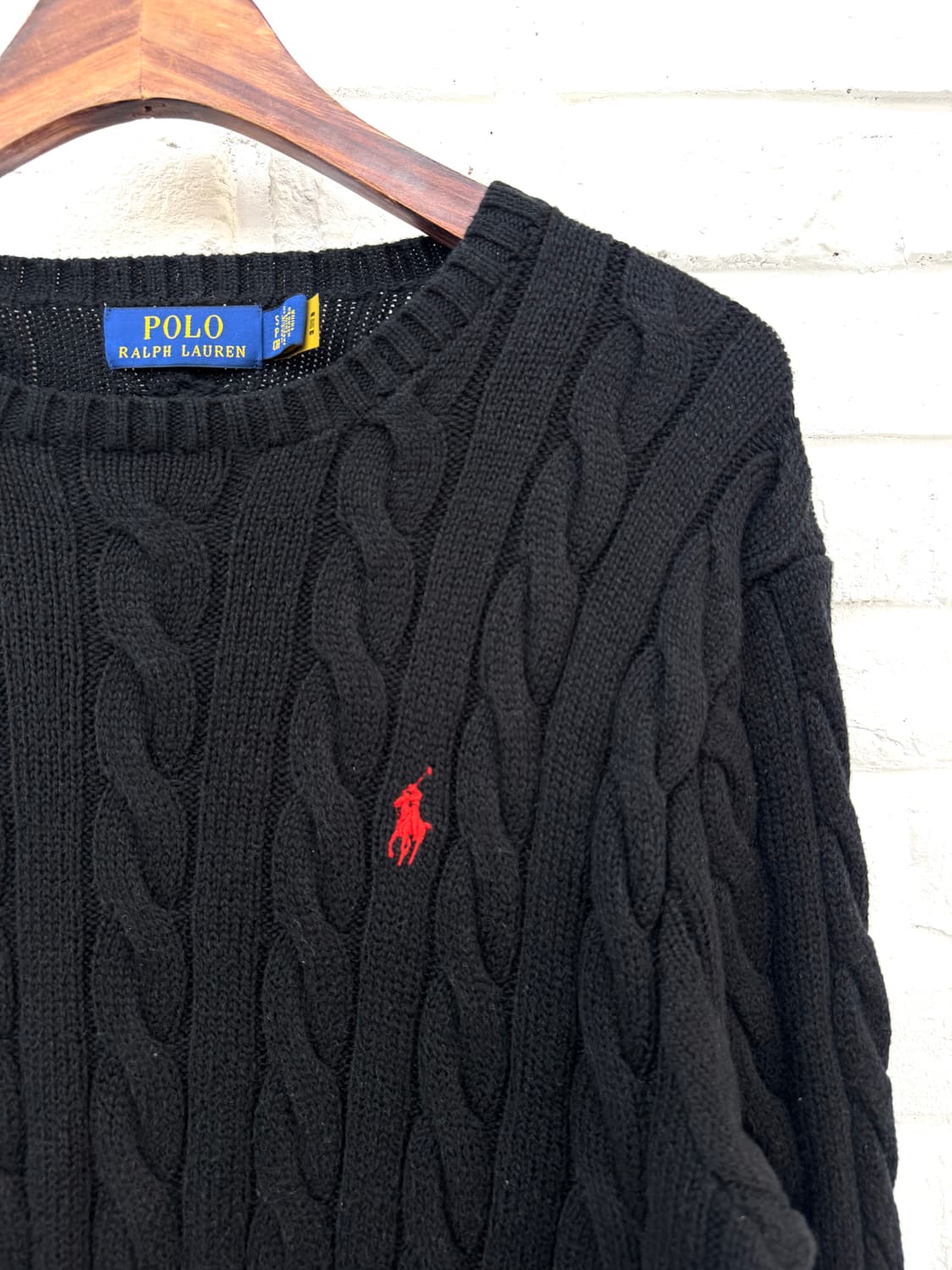 폴로 블랙 케이블 니트 상품이미지4