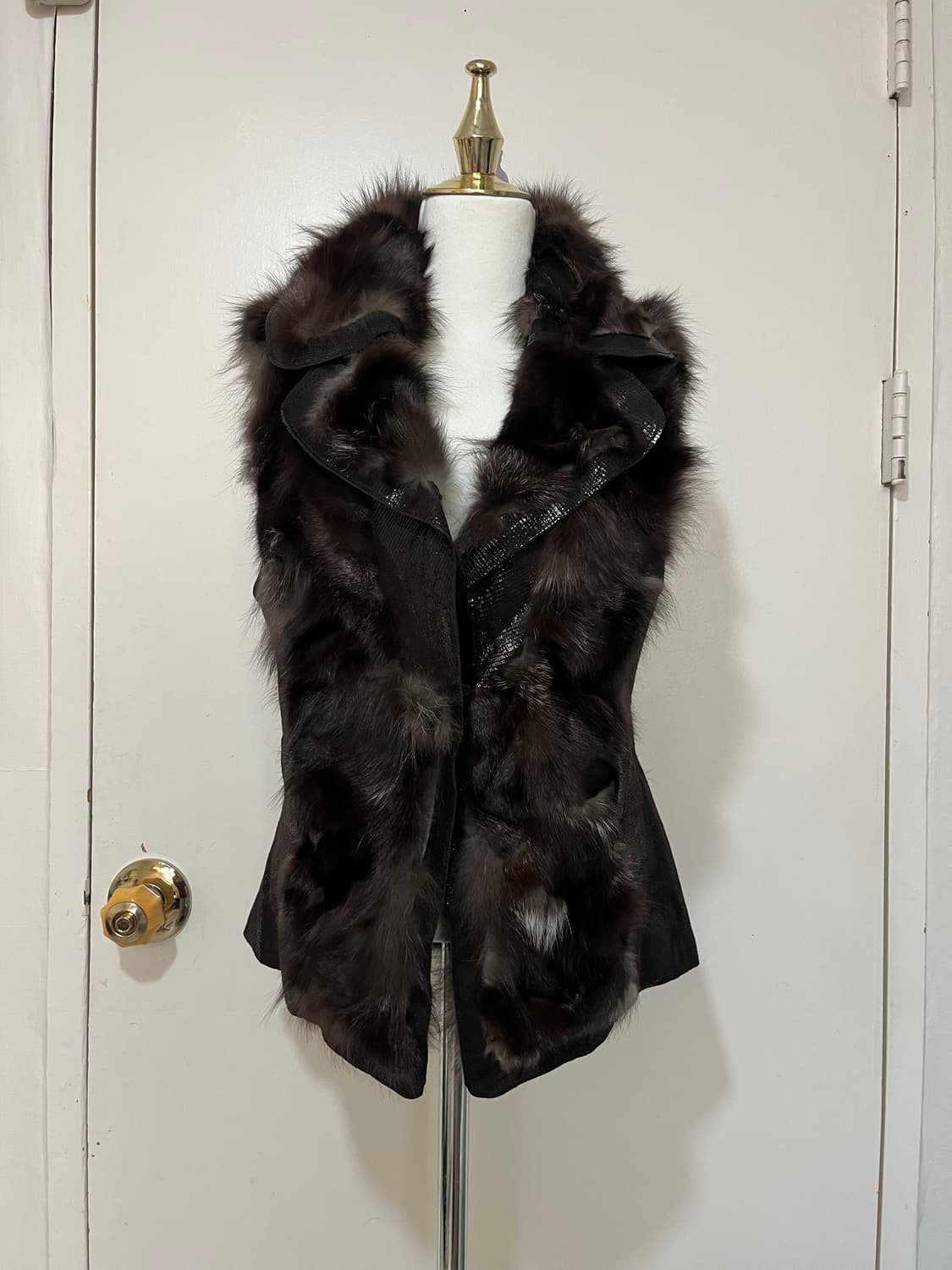 폭스 퍼 믹스 가죽 베스트 상품이미지5